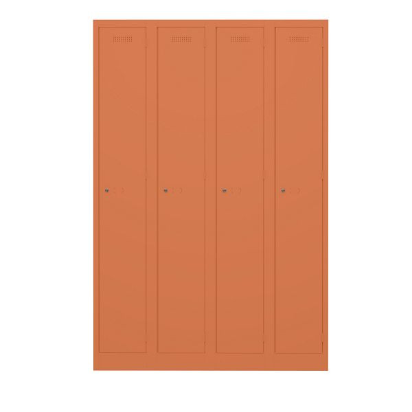 Bisley Garderobenschrank Primary Locker, 4 Abteile, 603 orange, PL3050Q1603