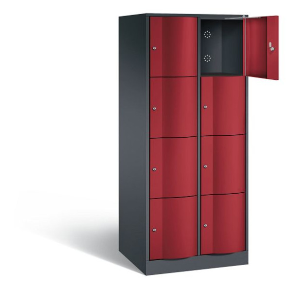 C+P XL-Schließfachschrank Resisto, H1950xB772xT640mm, Farbe: Schwarzgrau / Rubinrot, 8470-273 S10019