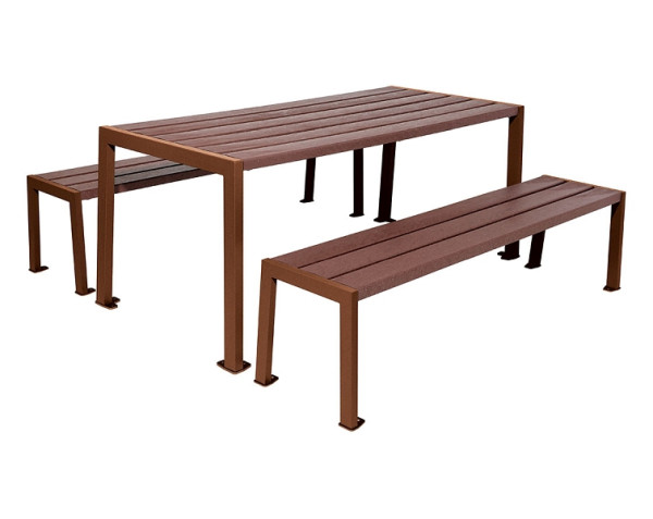 Procity Sitzgruppe Silaos®, Stahl Und Recycling-Kunstsoff, (Tisch), Rost Korken Effekt, 209652.S025