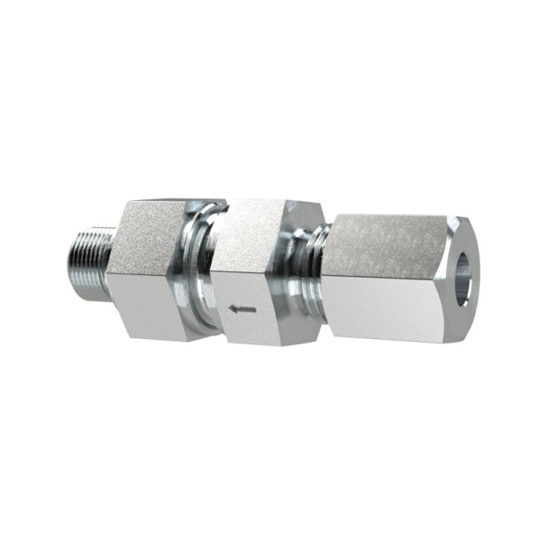 Riegler Rückschlagventil, G 1 a, Schneidring-Gewinde, Rohr-A-Ø25, PN max.250, SW1 46, SW2 46, SW3 50, Stahl verzinkt,ÖD0,8-1,2bar, 159465, 4047322640954