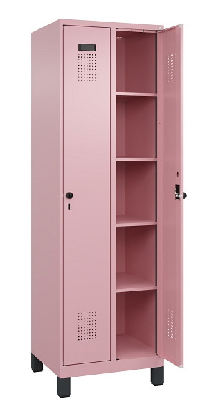 C+P Wäsche-Spind Evolo PLUS, mit Füßen, 2 Abteile, 1950x600x500mm, 3015/3015, Verschluss Drehriegel, Ablageböden 8, 049010-20B S10024