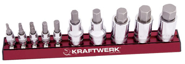 Kraftwerk Innensechskant-Bit-Steckschlüssel-Satz 1/4" & 1/2", 10-tlg MAGALU, 99046