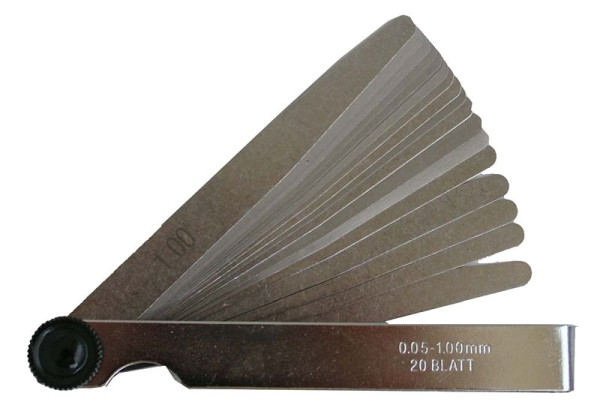 SW-Stahl Fühlerblattlehren, 0,05-1,00 mm, 20 Blatt, 09103SB