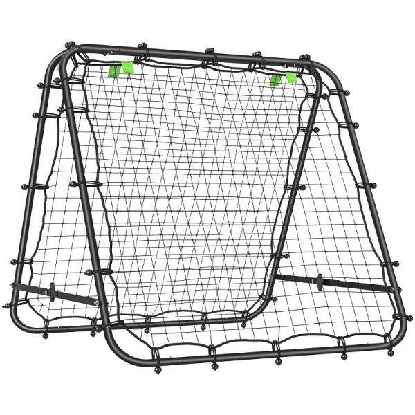 HOMCOM Rebounder für Fußball, verstellbar Prellwand mit 5 Winkelpositionen und Rückprallwand Netz, 100x95 cm, A60-003V00BK