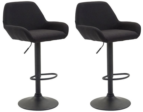 CLP Barhocker Braga Stoff schwarz, schwarz, VE: 2 Stück, 305316