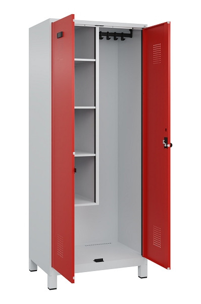 C+P Putzmittel-Spind Evolo PLUS, mit Füßen, 2 Abteile, 1950x800x500mm, 7035/302, Drehriegel, 049110-02 S10005