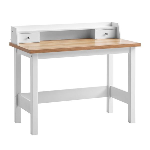 Wohnling Schreibtisch 106x53x90cm Weiß Bürotisch mit Schublade, Homeoffice Computertisch Platzsparend mit Stauraum, Büro Laptoptisch Arbeitszimmer, WL7.221