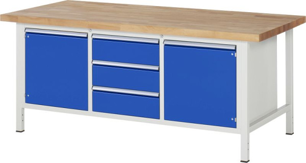 RAU Werkbank Serie 8000 - Modell 8569, B2000 x T900 x H840-1040 mm, 13-8569A2-209B4H.11