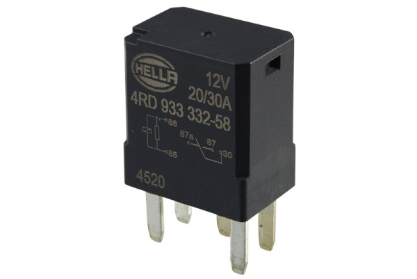 HELLA Relais, Arbeitsstrom - 12V - 5-polig - Wechsler - Farbe: schwarz, 4RD 933 332-581