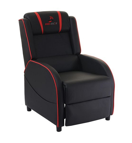 Mendler Fernsehsessel HWC-D68, HWC-Racer Relaxsessel TV-Sessel Gaming-Sessel, Kunstleder, schwarz/rot, 64111