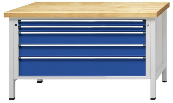ANKE Werkbänke Kastenwerkbank, Modell 29 VX, 1500 x 800 x 890 mm, RAL 7035/5010, KSP 40 mm, 330.285