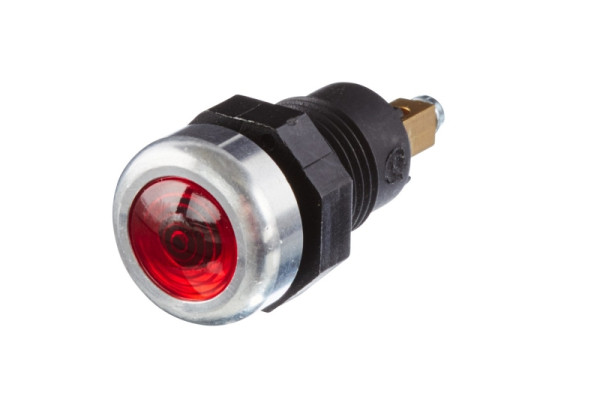 HELLA Kontrollleuchte, Halogen, 12/24V, H, geschraubt, mit Schraubanschluss, rot + silber, 2AA 008 595-031
