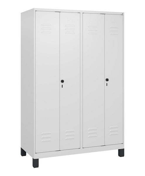 C+P Umkleidespind Classic PLUS SW, Füße, 4 Abteile, 1800x1200x500mm, 9016/9016, Drehriegel, 0800127-40 S10014
