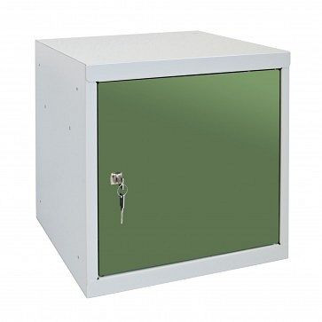 ADB Wertfach-Schließfach Zylinderschloss, Maße Korpus LxBxH 400x400x400 mm, Farbe Korpus: grau/grün, RAL 7035/6011, 41212