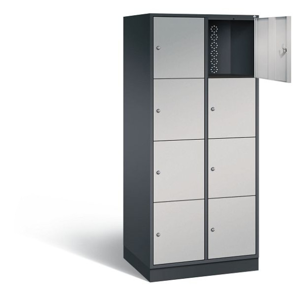 C+P XL-Schließfachschrank Intro, H1950xB820xT590mm, Farbe: Schwarzgrau / Weißaluminium, 8470-203 S10058