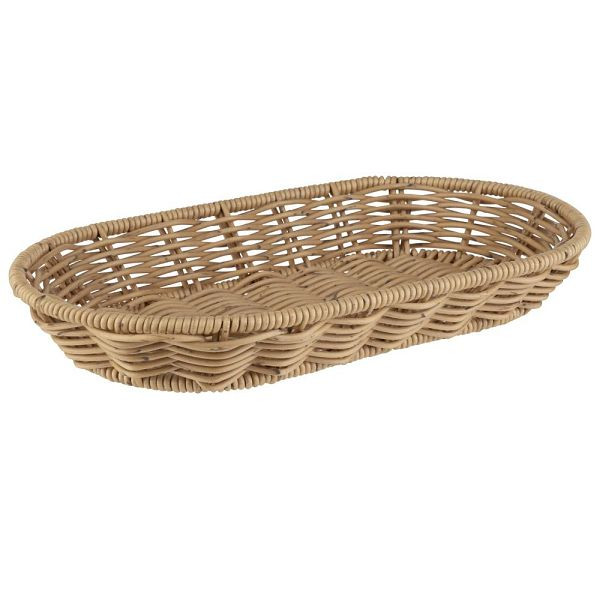 APS Korb oval "COVE", Beiger Flechtkorb, Körbchen aus Polypropylen, Behältnis aus Flechtwerk, Brötchenkorb, Maße 28 x 16 cm, Höhe 4 cm, Beige, 40342