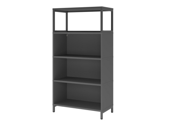 Hammerbacher Regal, 4OH, Sockel, graphit, 80 x 40 x 153,2cm, VFW48RERU/G