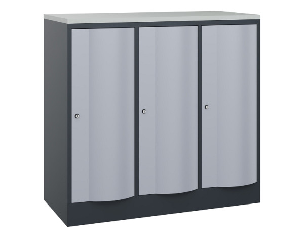 C+P Garderobenschrank Resisto, H1077xB1148xT540mm, 7016/9006, 8271-372 S10136