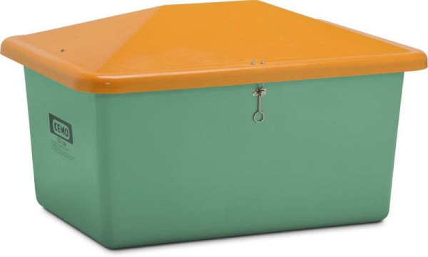 Cemo Streugutbehälter 550 l ohne Entnahme, grün/orange, 10837