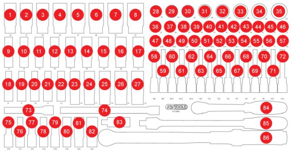 KS Tools Leere Schaumstoffeinlage zu 813.0086, 813.0086-97