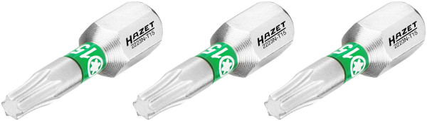 Hazet Bit, Sechskant massiv 6,3 (1/4 Zoll), Innen TORX® Profil, T15, Anzahl Werkzeuge: 3, Schlüsselweite: T15, 2223N-T15/3