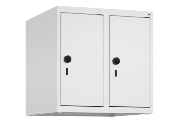 C+P Schrankaufsatz Classic PLUS, Aufsatzschrank, 9016/9016, Drehriegel, 500x500x500mm, 2 Abteile, 080090-29 S10014