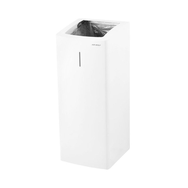 Air Wolf Abfallbehälter, mattweiß RAL 9003, 50 Liter Fassungsvolumen, für Aufputzmontage, 60-355