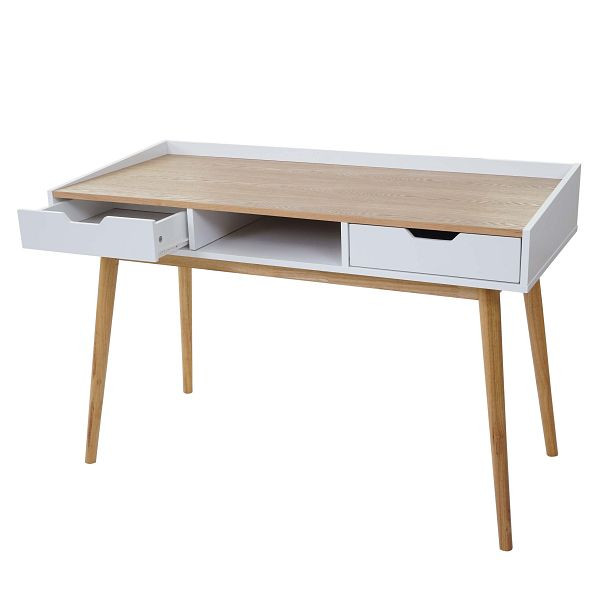 Mendler Schreibtisch HWC-A70, Computertisch Bürotisch, 120x55cm MDF Esche-Optik, 57141