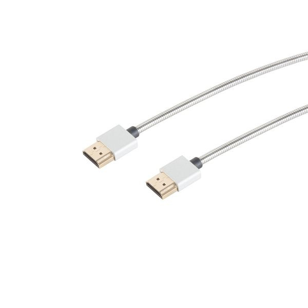 S-Conn HDMI A-Stecker auf HDMI A-Stecker, Stainless Steel, Silber, 0,8m, 10-210813
