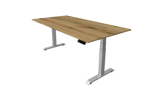 Kerkmann Sitz-Stehtisch B 2000 x T 1000 mm, elektrisch höhenverstellbar von 640-1290 mm, Eiche, 10040955