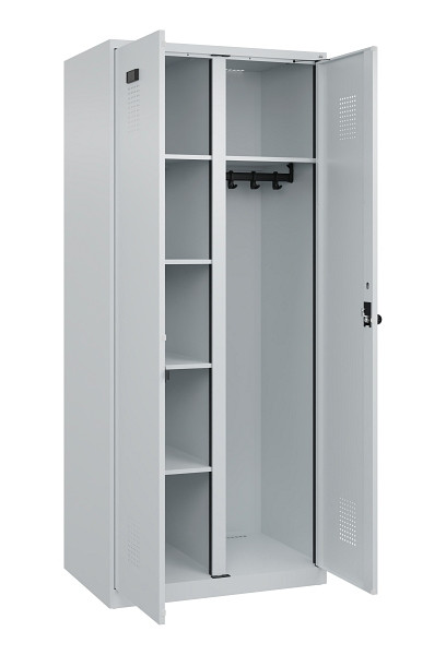 C+P Wäsche-/Garderobenspind Evolo PLUS, 2 Abteile, 1850x800x500mm, 7035/7035, Drehriegel, 049600-22 S10013