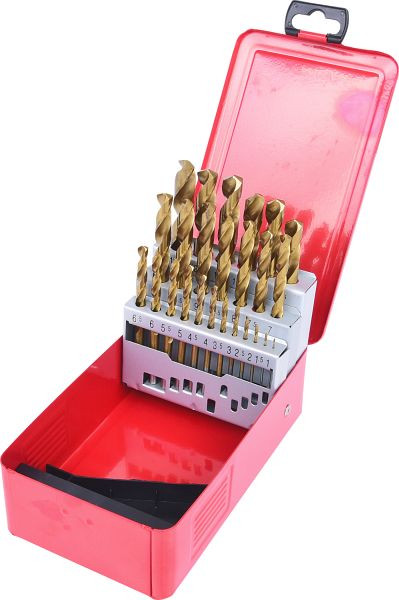 KS Tools HSS TiN Spiralbohrer-Satz, Stahlblechkassette 25-teilig 1-13mm, 330.4613
