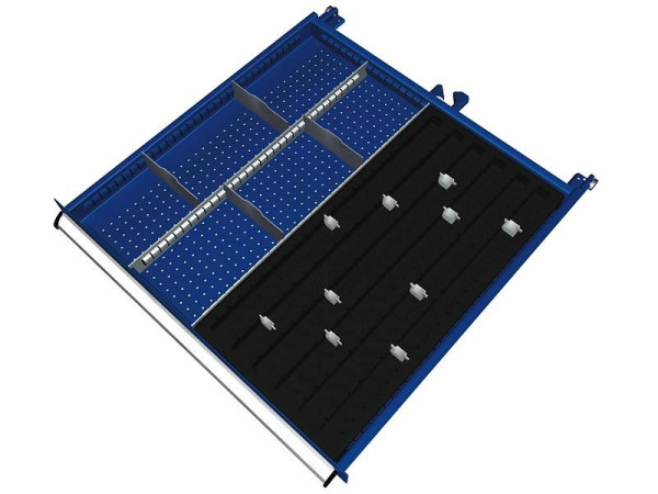 KLW Einteilungsmaterialsatz für Schubladen Fachhöhe 50 mm in SGB - Schrank, Schrankgröße 725 x 750 mm B x T, B07, SGB-B07-032