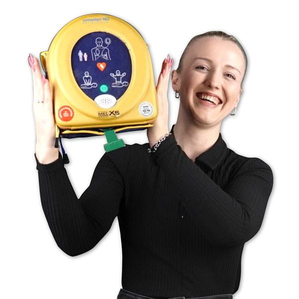 MedX5 HeartSine SAM 350P Erste-Hilfe & Laien Defibrillator mit klimatisiertem Außenwandkasten (grün), 0-56908