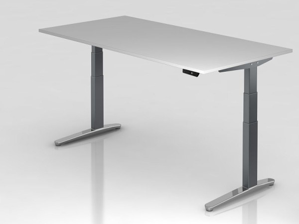 Hammerbacher Sitz-Steh-Schreibtisch elektrisch 200x100cm Graphit/Graphit, poliert, Rechteckform, VXBHM2E/5/GC