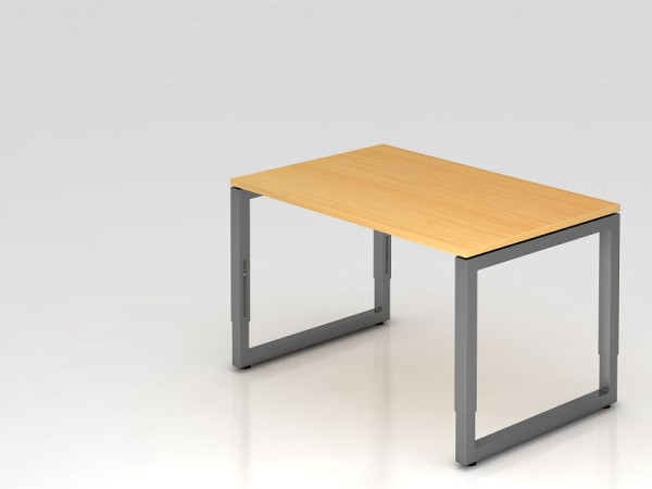 Hammerbacher Schreibtisch O-Fuß eckig 120x80cm Buche/Graphit, Rechteckform mit schwebender Tischplatte, VRS12/6/G