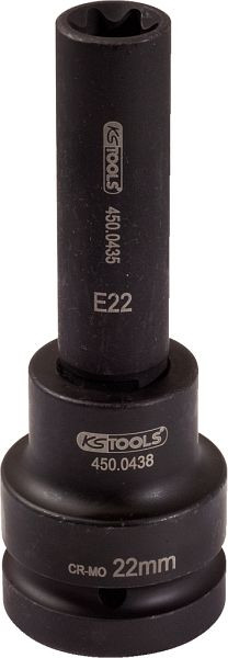 KS Tools 1" Kraft-Stecknuss E-Torx, lang, E24, 450.0484