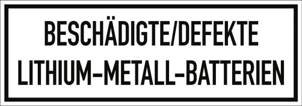 Moedel Beschädigte/Defekte Lithium-Metall-Batterien, Folie, 148x52 mm, VE: 500 Stück/Rolle, 98532