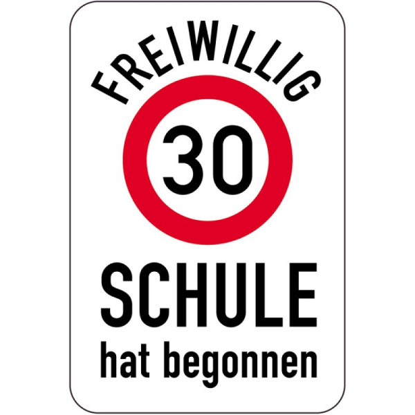 Stein HGS Sonderschild, FREIWILLIG 30, SCHULE hat begonnen, 400 x 600 mm, 15040