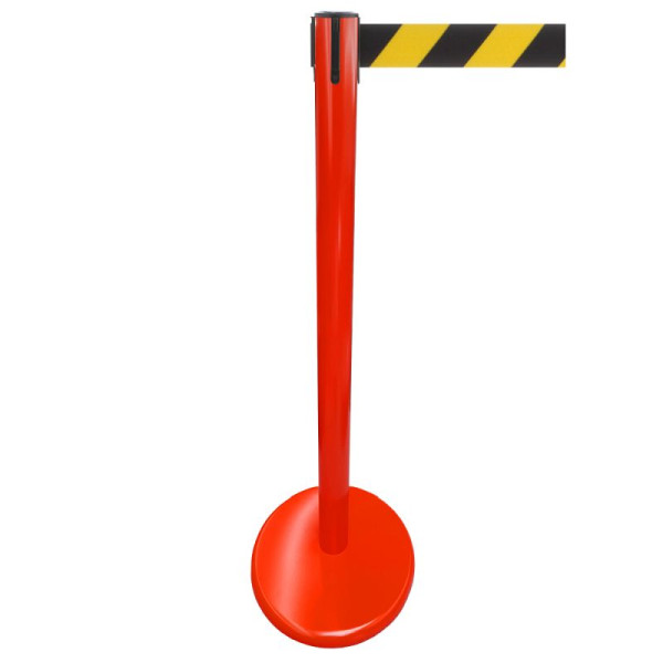 Stein HGS Personenleitsystem -P-LINE Future-, Metall/ rot, schwarz/gelb diagonal (schraffiert), mit Gurtendstück (Standard), Gurtlänge: 2,3 m, 12794-1702