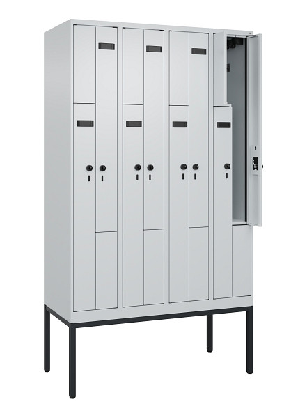 C+P Z-Spind Evolo PLUS, Gestell, 8 Fächer, 2120x1200x500mm, 7035/7035, Drehriegel, 0490337-408 S10008