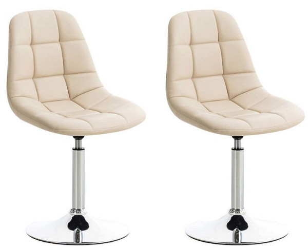CLP 2er Set Stühle Emil Kunstleder, creme, 319667, 4251756467654