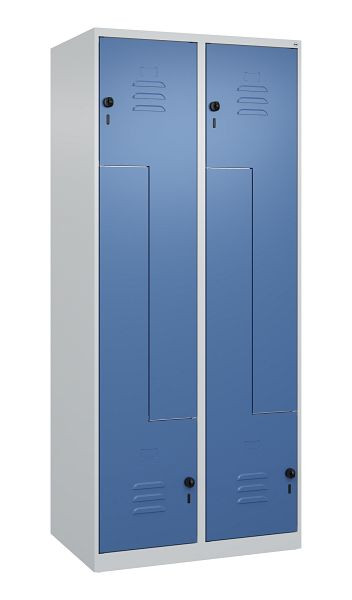 C+P Z-Spind Classic PLUS, 4 Abteile, 1850x800x500mm, 7035/5023, Drehriegel, 080003-224 S10025