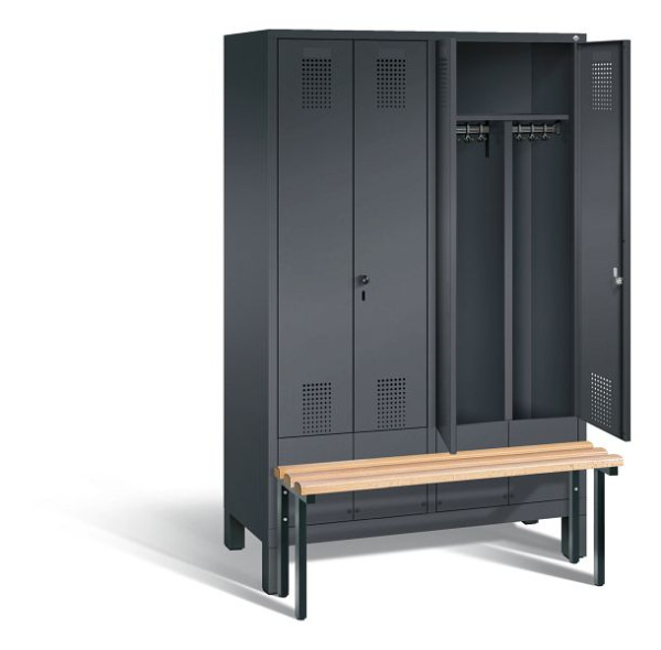 C+P Schwarz-Weiss-Spind Evolo, H1850xB1190xT815mm, Farbe: Schwarzgrau, 48032-40 S10107