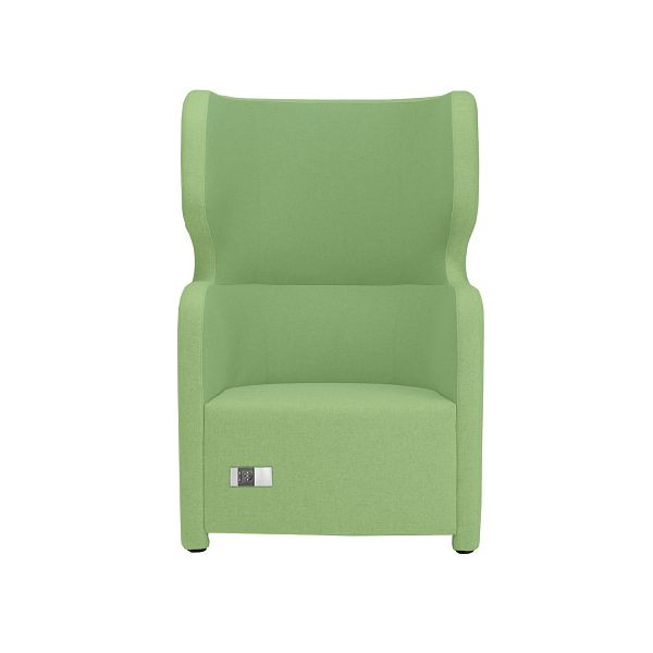 Bisley Sessel Vivo, Einsitzer, Hohe Rückenlehne, 2 Steckdosen und 2 USB Anschlüsse, NE0014 hellgrün, VIVH1P.NE0014