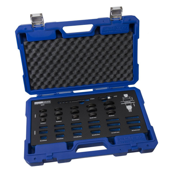 Stahlmaxx Stanz-Werkzeug-Satz für PDC, 17 - 32 mm in Schaumstoffeinlage, XXL-120591-1