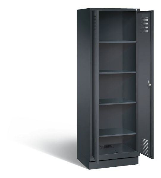 C+P Wäsche-Spind Evolo, H1800xB610xT500mm, Farbe: Schwarzgrau, 48222-20b S10115