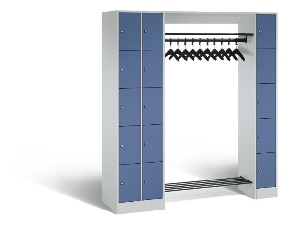 C+P Garderobe Serie 8070, H1950xB2100xT480 mm, Grau/Fernblau, 80730-00 S10081