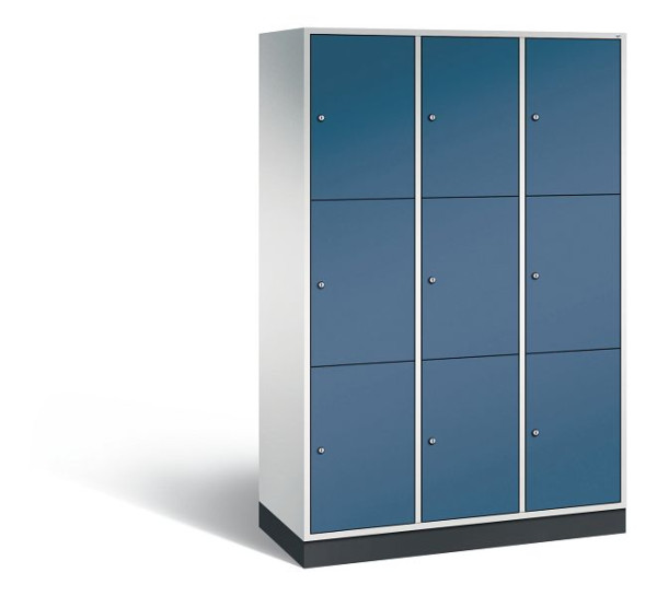 C+P XL-Schließfachschrank Intro, 9 Fächer, H1950B1220T490 mm, Grau/Fernblau, 8370-302 S10087