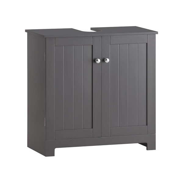 SoBuy Waschbeckenunterschrank mit zwei Türen Dunkelgrau 60x29x60 cm, Funktional, BZR18-DG